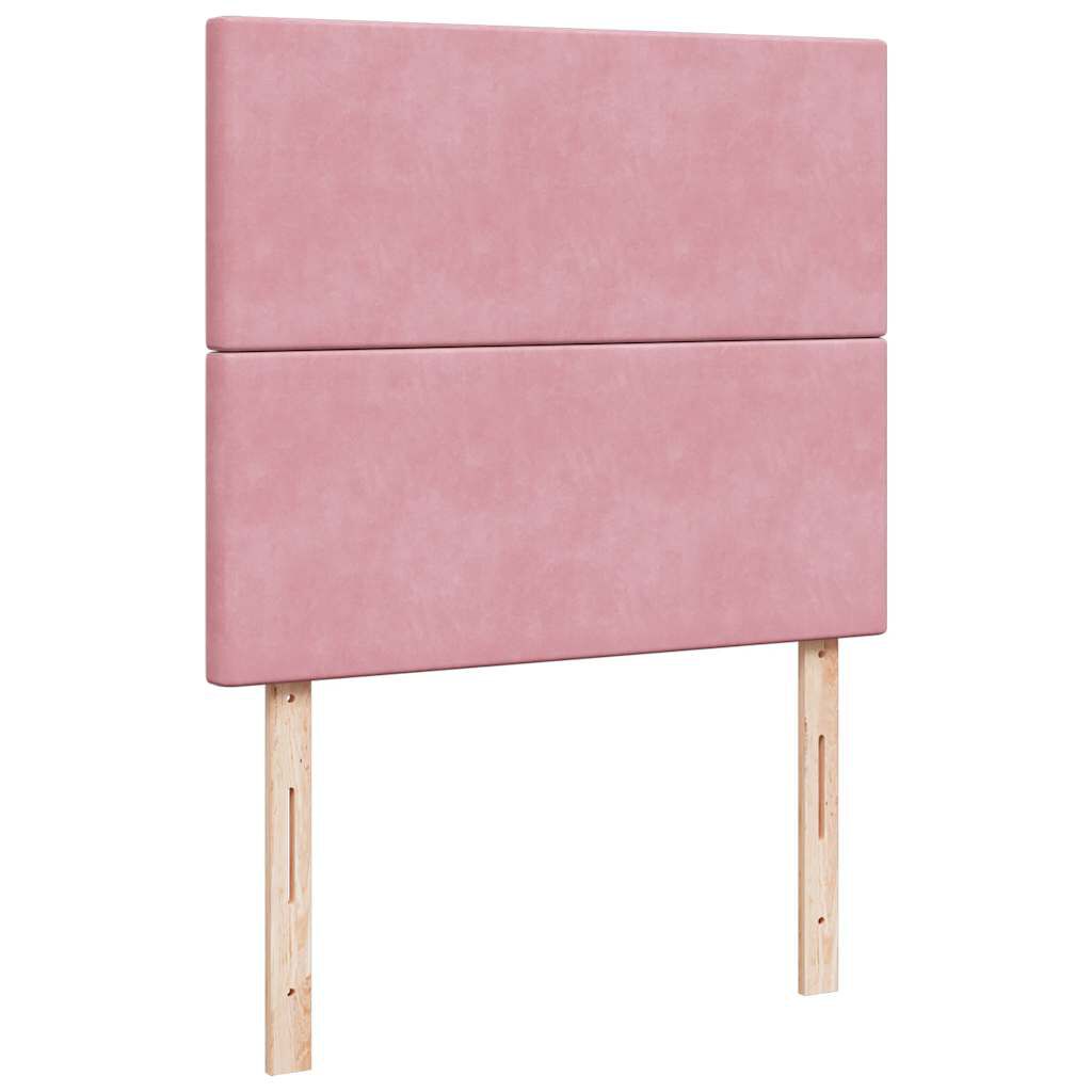 vidaXL Κρεβάτι Boxspring με Στρώμα Ροζ 120x190 εκ. Βελούδινο