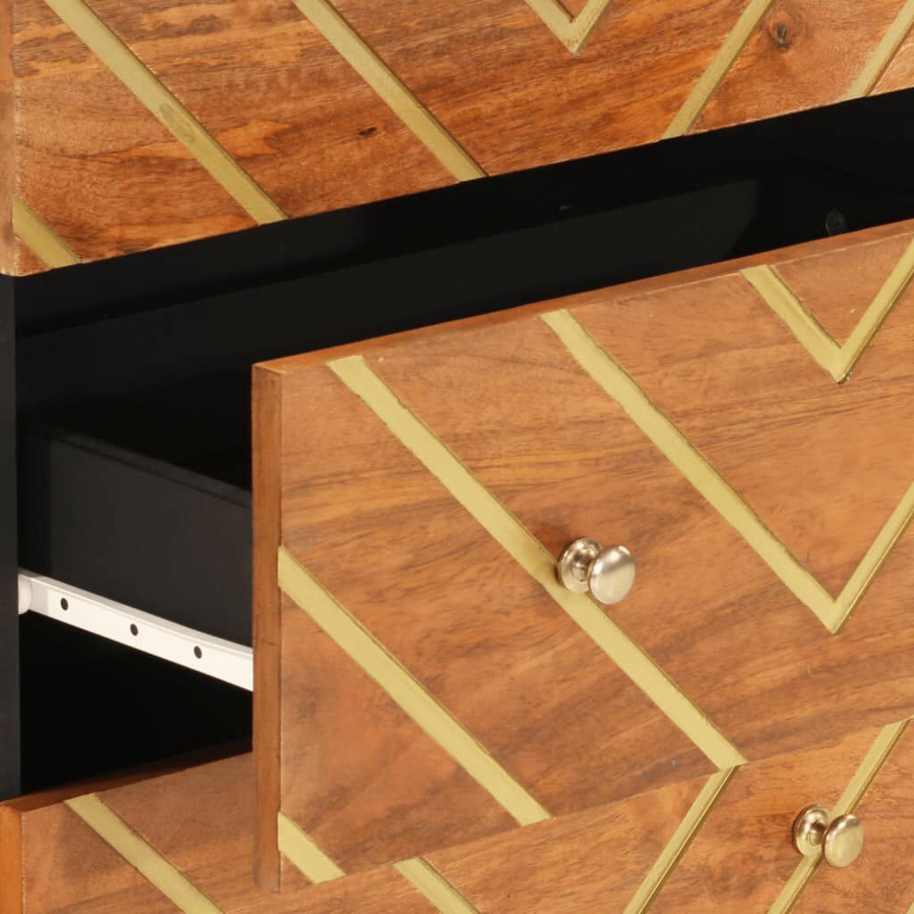 vidaXL Βοηθητικά Έπιπλα 2Τεμ Καφέ/Μαύρο 60x33,5x75εκ Μασίφ Ξύλο Μάνγκο