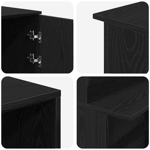 vidaXL Γραφείο υποδοχής Μαύρο Δρυς 180x50x103,5 εκ. Επεξεργασμένο Ξύλο