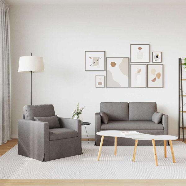 vidaXL &Kappa;&alpha;&nu;&alpha;&pi;έ&sigmaf; 2 pcs Taupe 139 x 78 x 80 &epsilon;&kappa; ύ&phi;&alpha;&sigma;&mu;&alpha;