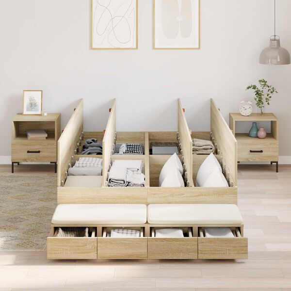 vidaXL Κρεβάτι Αποθήκευσης Sonoma Oak 120x200 εκ
