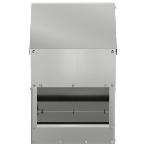 vidaXL Ταΐστρα κοτόπουλων Ασημί 21 x 16 x 33 εκ. Επικαλυμμένος Χάλυβας