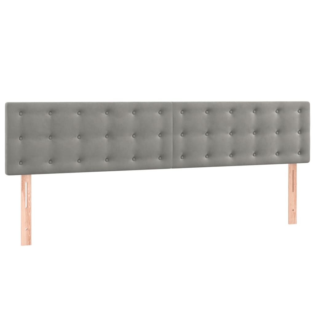 vidaXL Κρεβάτι Boxspring με Στρώμα Ανοιχτό Γκρι 180x200 εκ. Βελούδινο