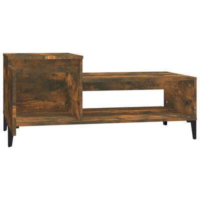 vidaXL Τραπεζάκι Σαλονιού Καπνιστή Δρυς 100x50x45 εκ. Επεξεργασμ. Ξύλο
