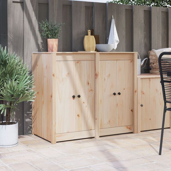 vidaXL Πόρτες Εξωτερικής Κουζίνας 2 τμχ 50x9x82 εκ. Μασίφ Ξύλο Πεύκου