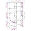 vidaXL Βιβλιοθήκη Καπνιστή Δρυς 100x32x170 εκ. Επεξεργ. Ξύλο / Σίδηρος