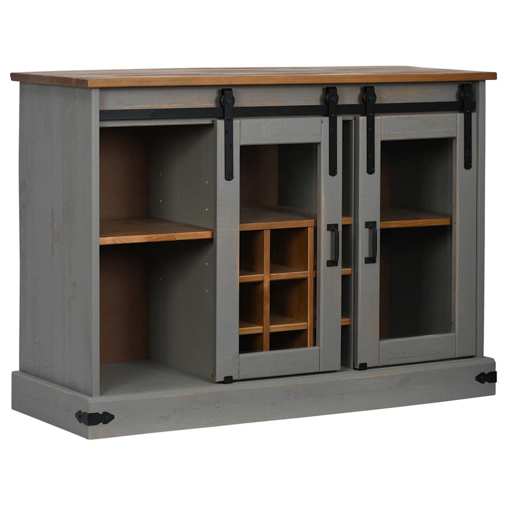 vidaXL Sideboard HALDEN 2 συρόμενες πόρτες γκρι 112x40x80 cm