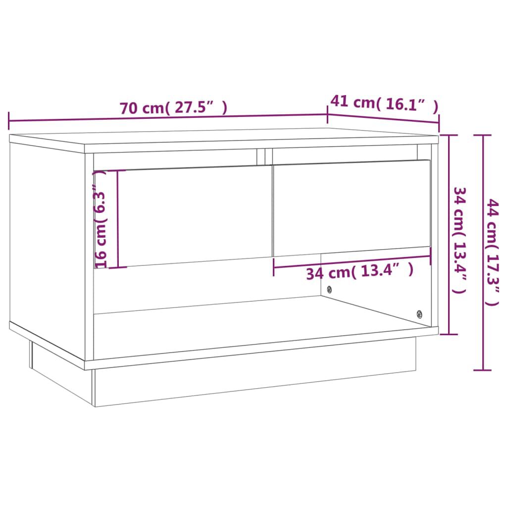 vidaXL Έπιπλο Τηλεόρασης Γκρι Sonoma 70x41x44 εκ. από Επεξεργ. Ξύλο