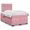 vidaXL Κρεβάτι Boxspring με Στρώμα Ροζ 120x200 εκ. Βελούδινο