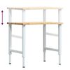 πάγκος εργασίας vidaXL 80x60x(71,5-98) cm Μασίφ Ξύλο Δρυς