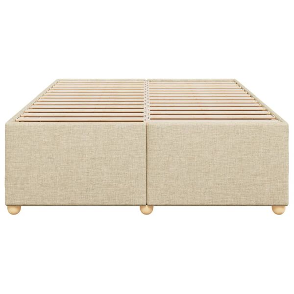 vidaXL Σκελετός Κρεβατιού Χωρίς Στρώμα Κρεμ 140x200 εκ.Υφασμάτινο