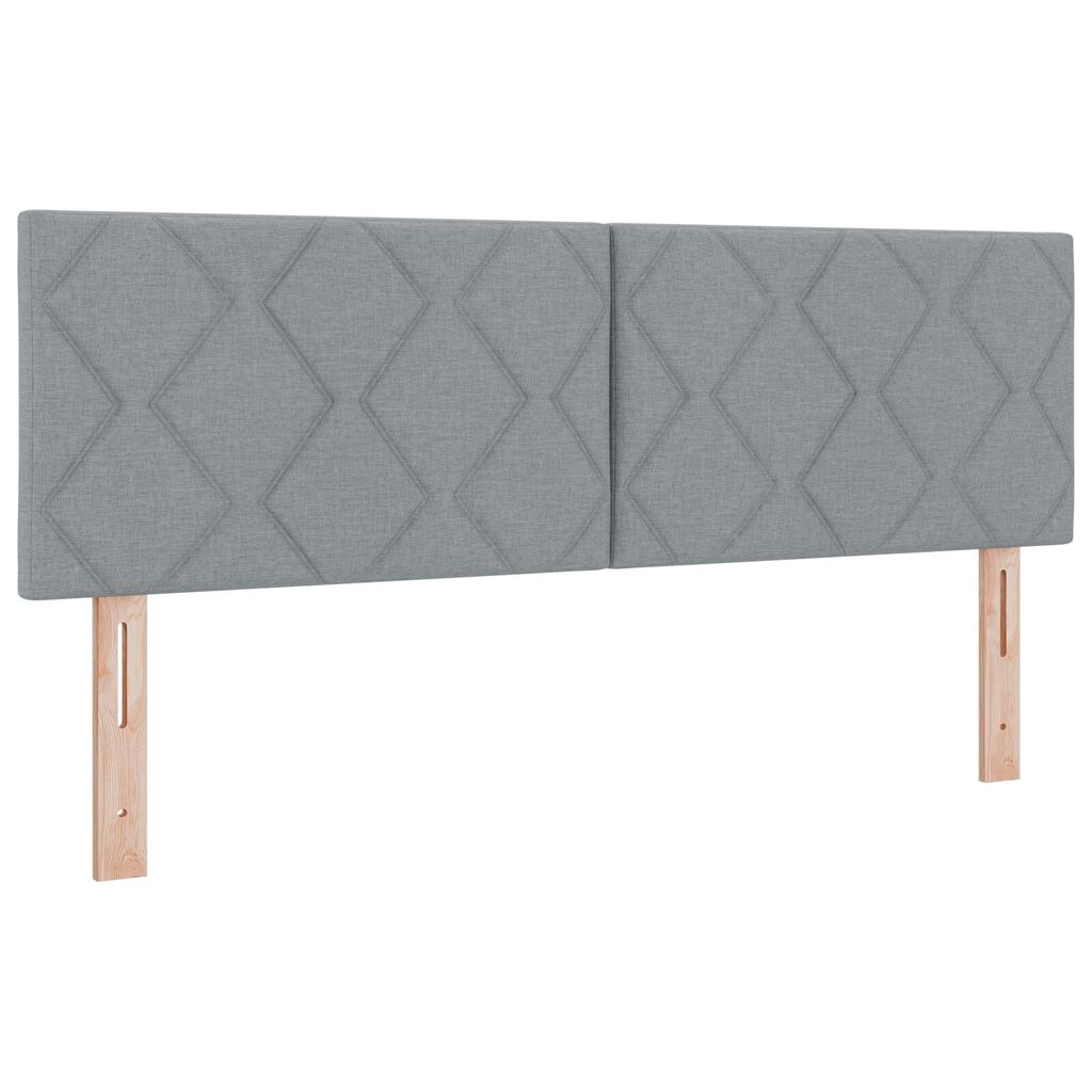 vidaXL Κρεβάτι Box Spring με Στρώμα & LED Ανοιχτό Γκρι 140x200 εκ Ύφασμα