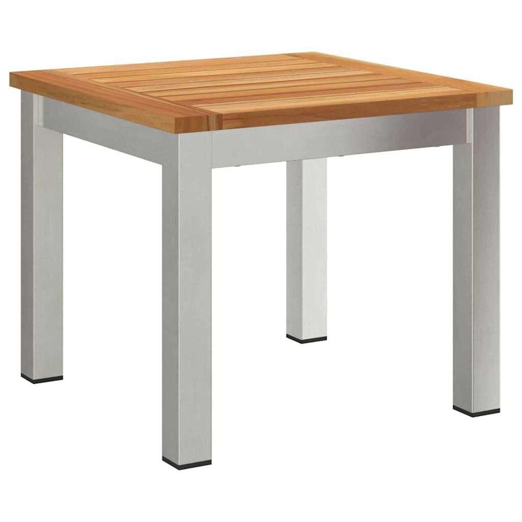 vidaXL Σετ Εξωτερικής Τραπέζης 3 pcs Καφέ και Μαύρο Μασίφ ξύλο teak