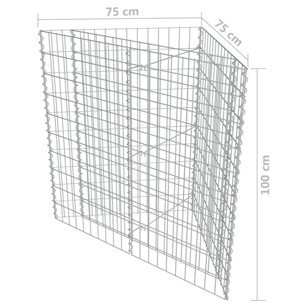 vidaXL Συρματοκιβώτιο-Γλάστρα Υπερυψωμένη 75x75x100 εκ. Γαλβ. Χάλυβας