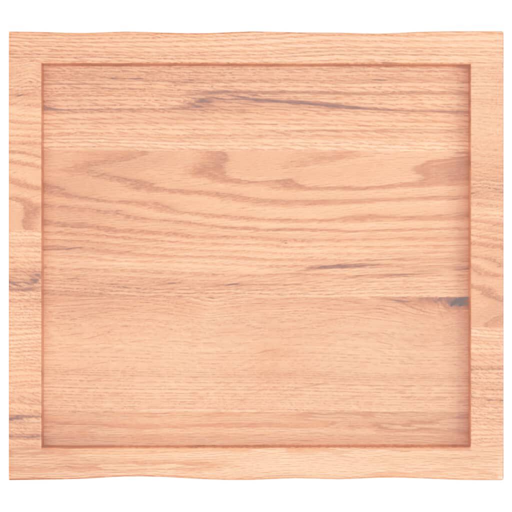 vidaXL Επιφ Τραπεζιού Αν Καφέ 60x50x(2-4)εκ. Ακατέργ. Μασίφ Ξύλο Δρυός