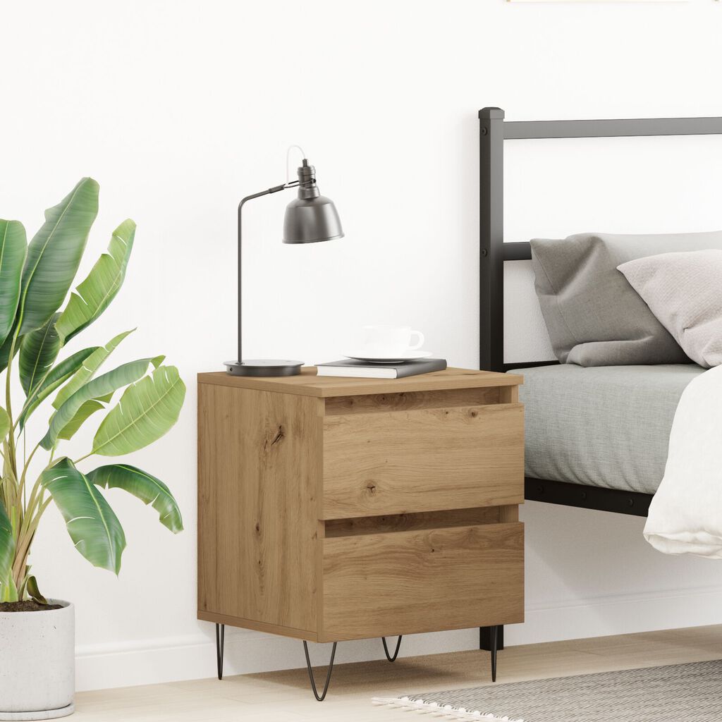 vidaXL Κομοδίνο Artisan Oak 40x35x50 εκ. Κατασκευασμένο ξύλο