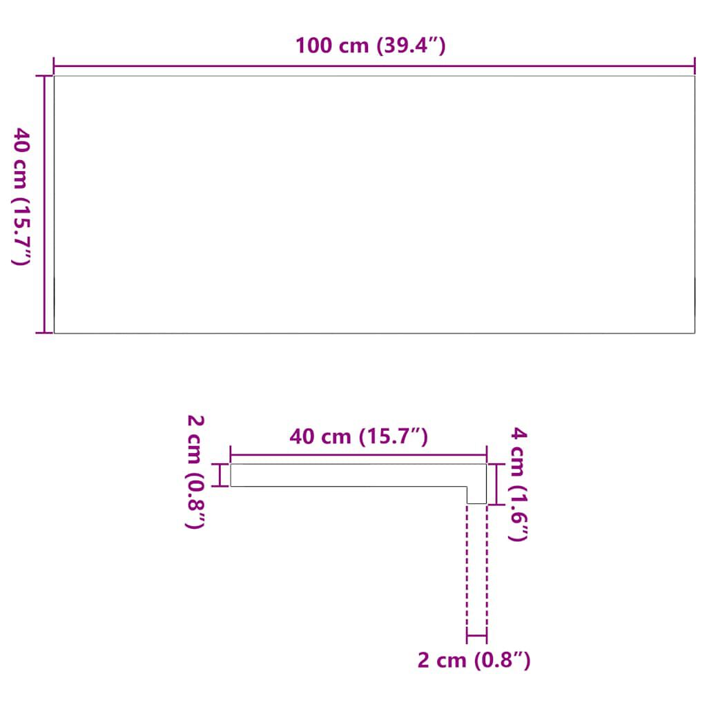 vidaXL Περβάζια παραθύρων 2 τεμ. 100x40x2 εκ. Ακατέργαστο Μασίφ Δρυός