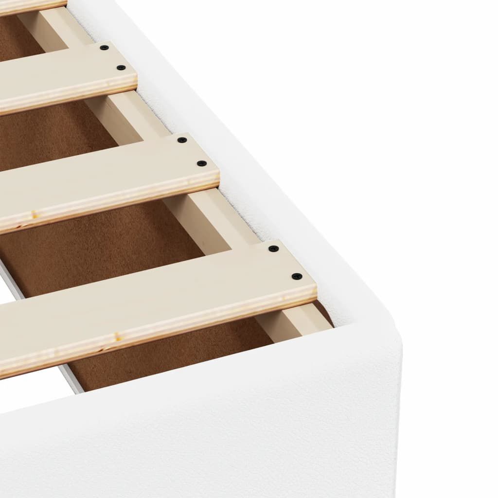 vidaXL Κρεβάτι Boxspring με Στρώμα Λευκό 180x200 εκ. Συνθετικό Δέρμα