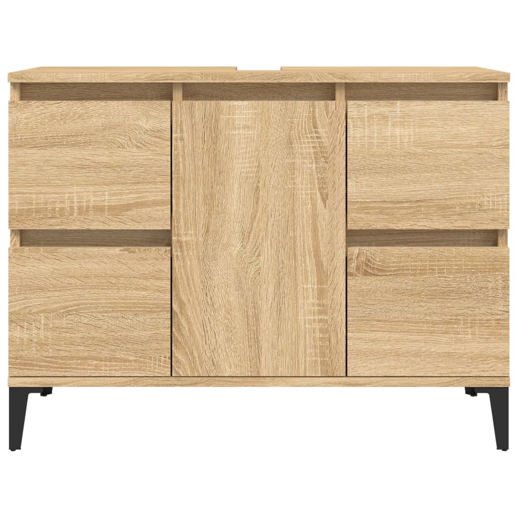 vidaXL Ντουλάπι Νιπτήρα Sonoma Δρυς 80x33x60 εκ. Επεξεργασμένο Ξύλο