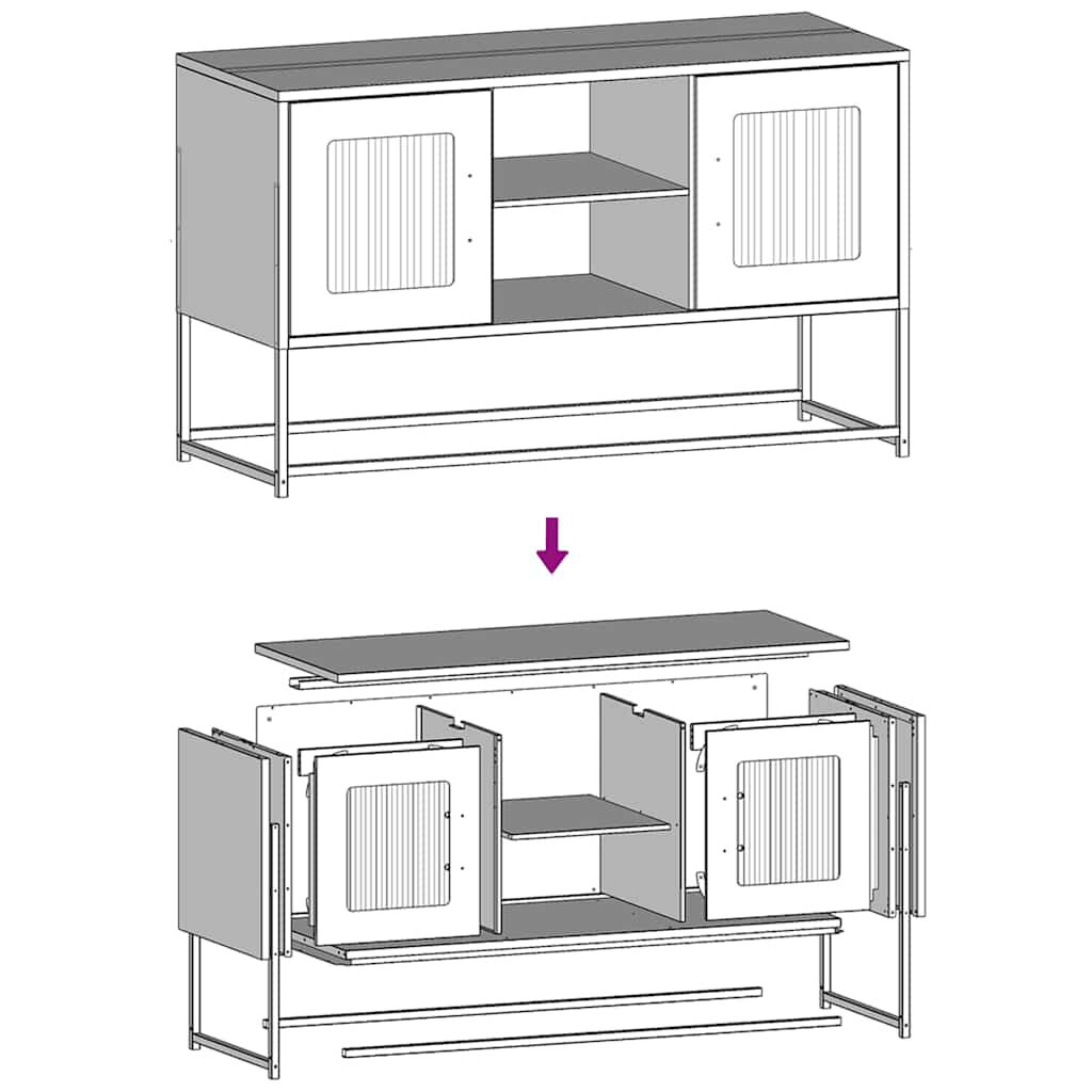 vidaXL Έπιπλο Τηλεόρασης Ανθρακί 68x39x60,5 εκ. από Χάλυβα