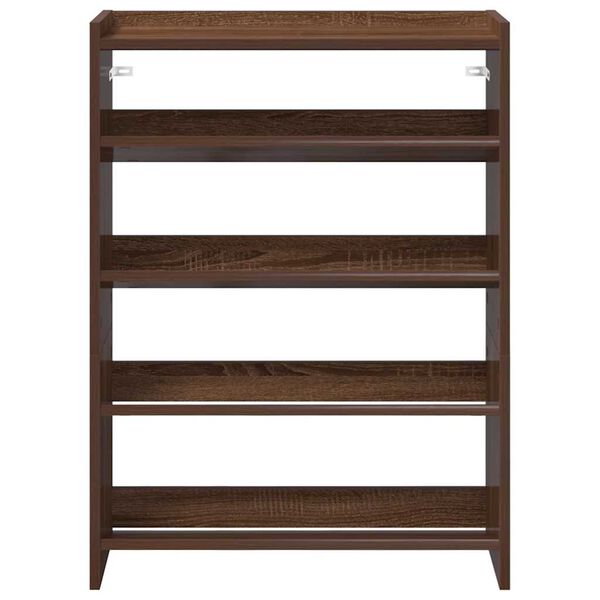 vidaXL Ράφι παπουτσιών καφέ δρυς 60x25x81 cm Κατασκευασμένο ξύλο