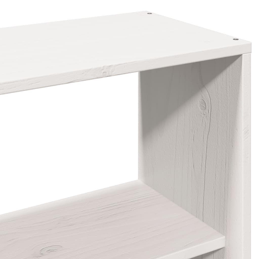 vidaXL Κρεβάτι Βιβλιοθήκη Χωρίς Στρώμα Λευκό 135x190 εκ Μασίφ Πεύκο