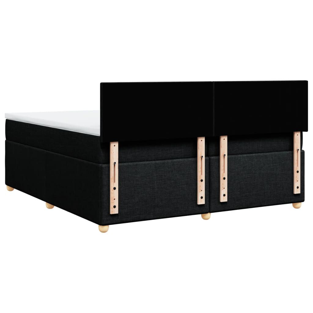 vidaXL Κρεβάτι Boxspring με Στρώμα Μαύρο 200x200 εκ. Υφασμάτινο