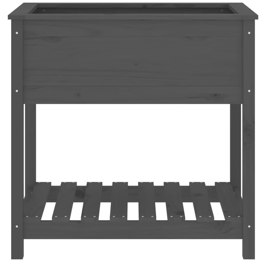 vidaXL Ζαρντινιέρα με Ράφι Γκρι 82,5x54x81 εκ. Μασίφ Ξύλο Πεύκου