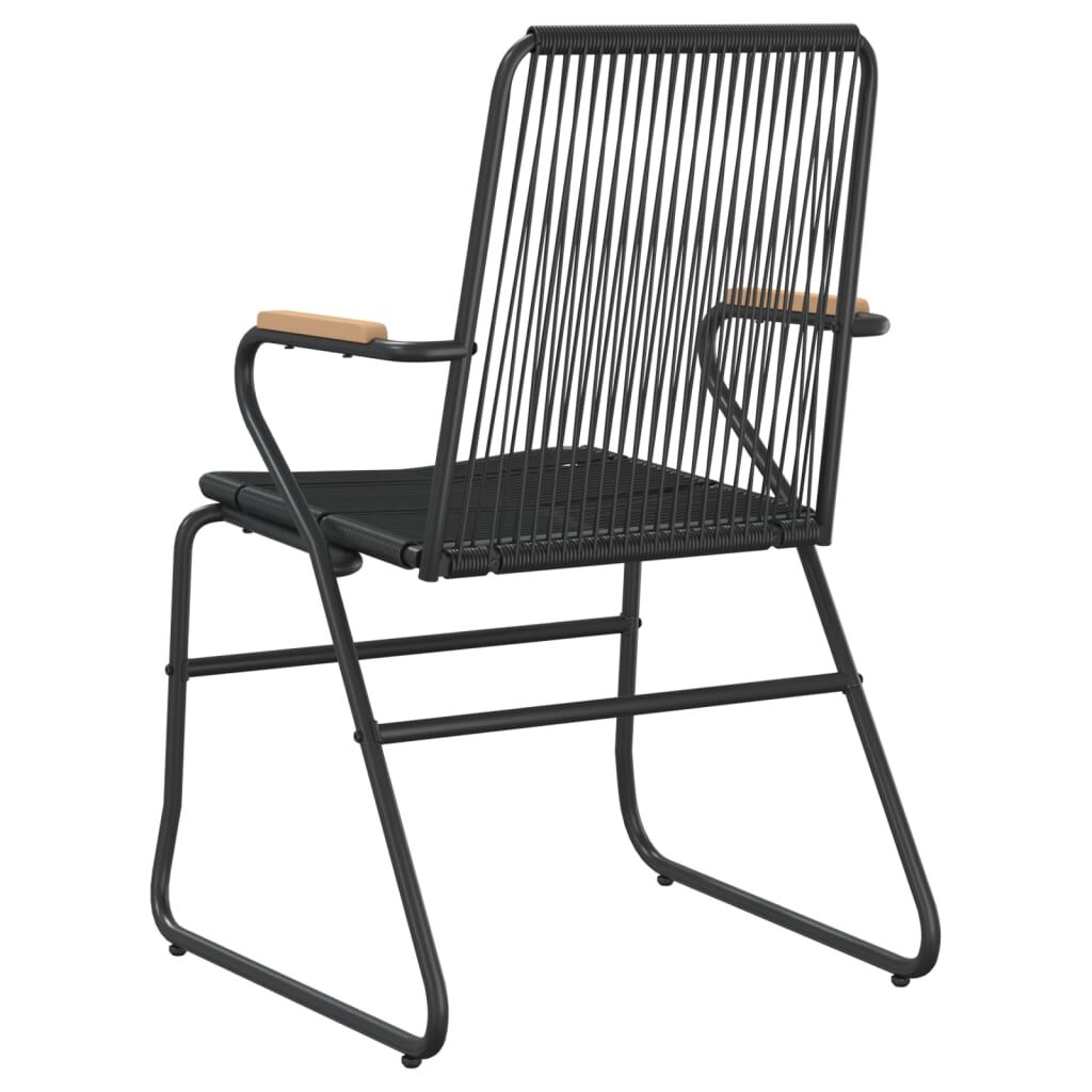 vidaXL Καρέκλες Κήπου 4 τεμ. Μαύρες 58 x 59 x 85,5 εκ. Ρατάν PVC
