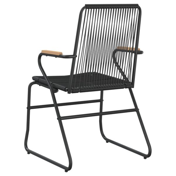 vidaXL Καρέκλες Κήπου 4 τεμ. Μαύρες 58 x 59 x 85,5 εκ. Ρατάν PVC