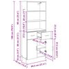 vidaXL Highboard &Mu;&alpha;ύ&rho;&eta; &delta;&rho;&upsilon;&sigmaf; 69,5 x 34 x 180 &epsilon;&kappa;. &Epsilon;&pi;&epsilon;&xi;&epsilon;&rho;&gamma;&alpha;&sigma;&mu;έ&nu;&omicron; &xi;ύ&lambda;&omicron;