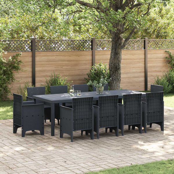 vidaXL Σετ Τραπεζαρίας Εξωτερικού Χώρου 9 pcs Λευκό 250 x 100 x 73 εκ