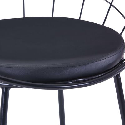 vidaXL Καρέκλες Τραπεζαρίας 2 τεμ. Μαύρες Ατσάλι/Κάθισμα Δερματίνης