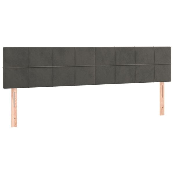 vidaXL Κεφαλάρια Κρεβατιού 2 τεμ. Σκ. Γκρι 80 x 5 x 78/88εκ. Βελούδινο