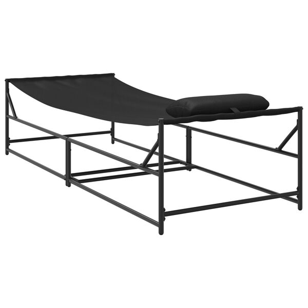 vidaXL Ξαπλώστρα Κήπου - Ανθρακί - 200x74x73 εκ. - Χάλυβας & Τεξτιλίνη