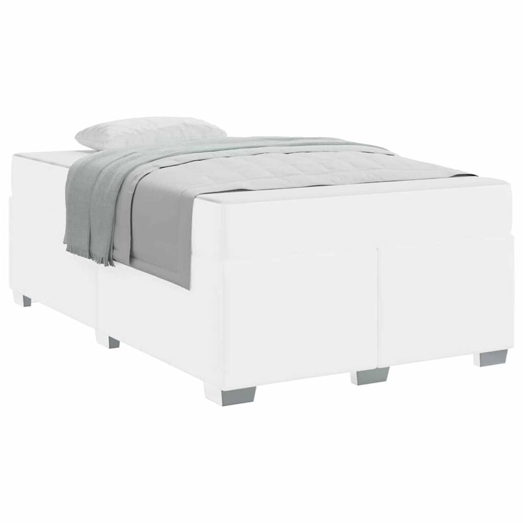 vidaXL Σκελετός Κρεβατιού Άλλο Λευκό 120 x 190 cm Τεχνητό δέρμα