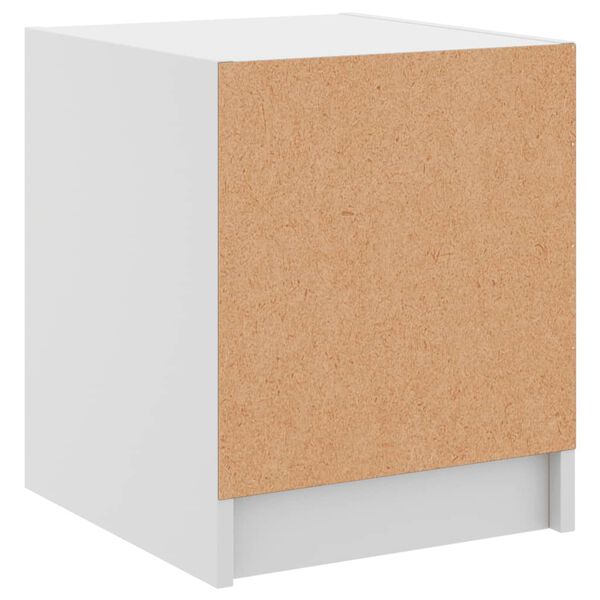 vidaXL Κομοδίνο με Γυάλινη Πόρτα Λευκό 35x37x42 εκ.