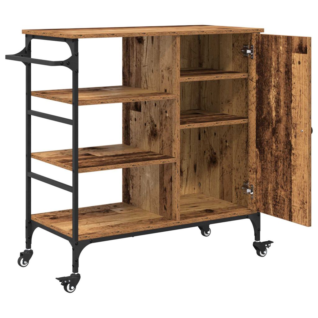 vidaXL Τροχόσπιτο Κουζίνας Παλιό Ξύλο 87,5x38,5x84,5 cm Κατασκευασμένο από Ξύλο