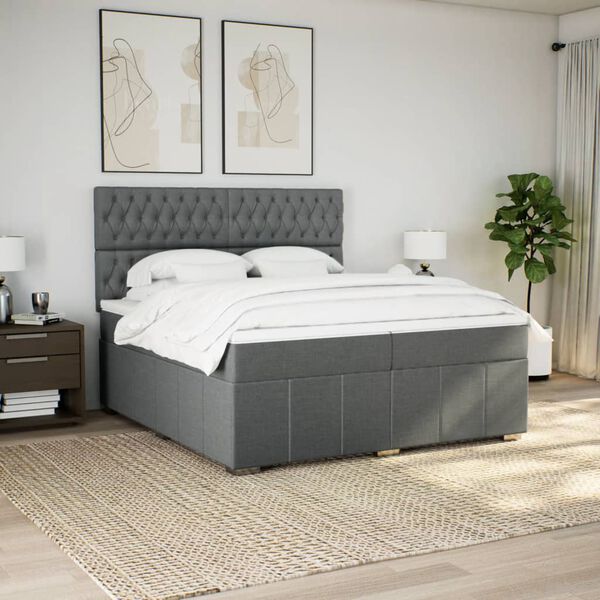 vidaXL &Kappa;&rho;&epsilon;&beta;ά&tau;&iota; Boxspring &mu;&epsilon; &Sigma;&tau;&rho;ώ&mu;&alpha; &Sigma;&kappa;&omicron;ύ&rho;&omicron; &Gamma;&kappa;&rho;&iota; 200x200 &epsilon;&kappa;. &Upsilon;&phi;&alpha;&sigma;&mu;ά&tau;&iota;&nu;&omicron;
