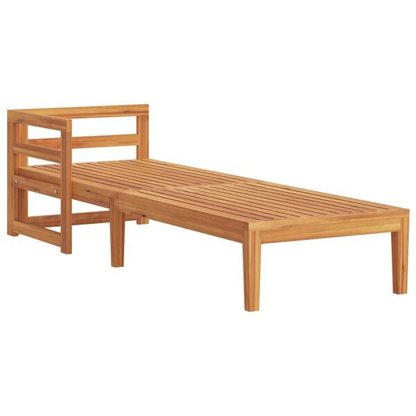 vidaXL Ξαπλώστρα με 1 Μπράτσο από Ξύλο Ακακίας με Κρεμ/Λευκά Μαξιλάρια