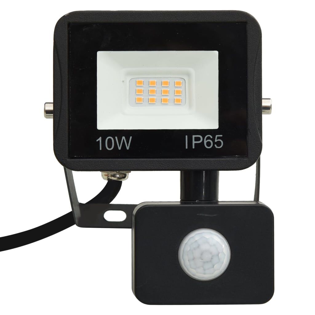 vidaXL Προβολέας LED με Αισθητήρα Ζεστό Λευκό 10 W