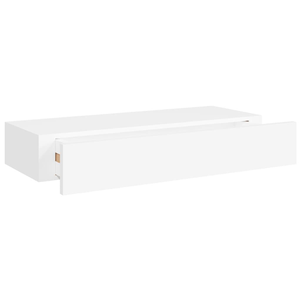 vidaXL Ράφι Επιτοίχιο με Συρτάρι Λευκό 60 x 23,5 x 10 εκ. από MDF