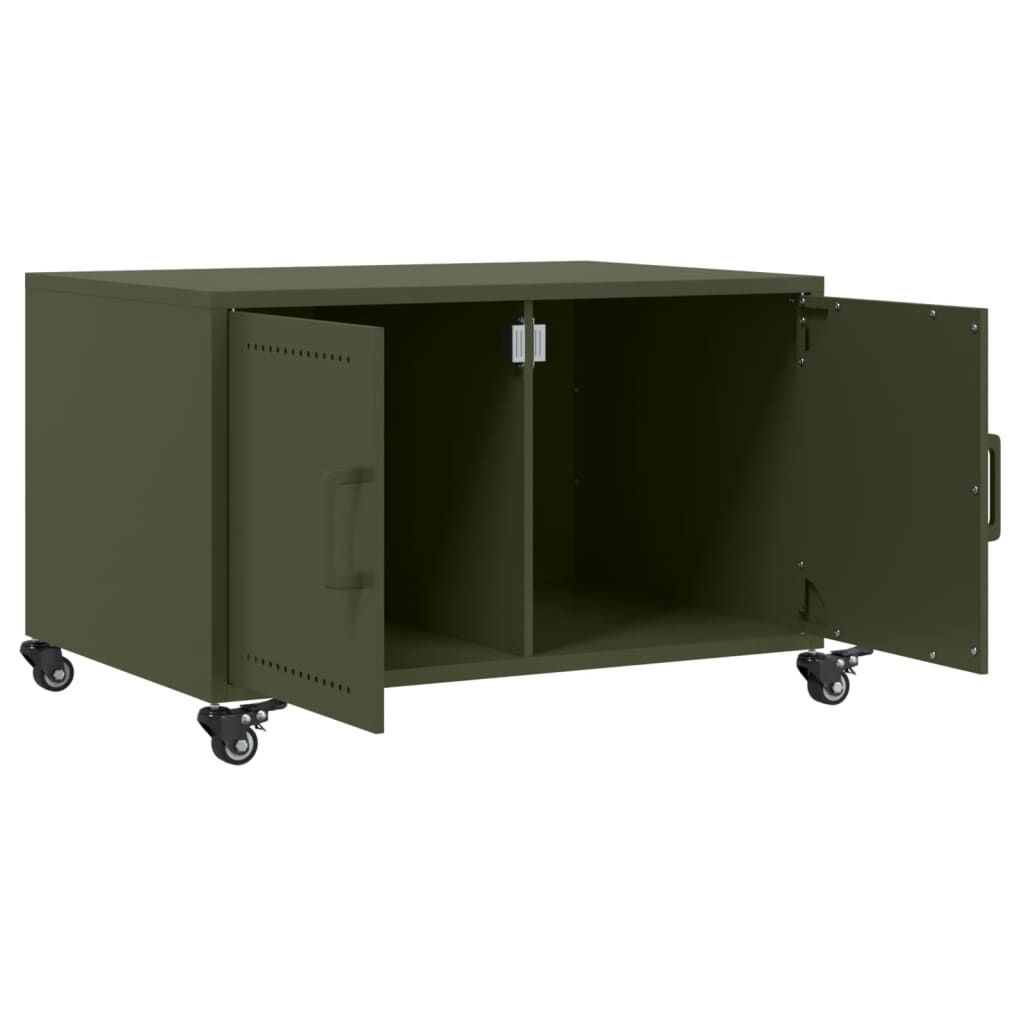 vidaXL Τραπεζάκι Σαλονιού Πράσινο Λαδί 68x50x43,5 εκ. από Ατσάλι