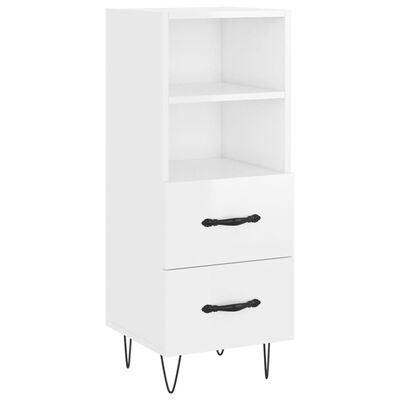 vidaXL Ντουλάπι Γυαλ. Λευκό 34,5 x 34 x 180 εκ. από Επεξεργασμένο Ξύλο