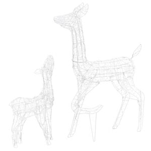 vidaXL Τάρανδοι Οικ. Ακρυλικός Χριστουγεννιάτικος 160 LED Ψυχρό Λευκό