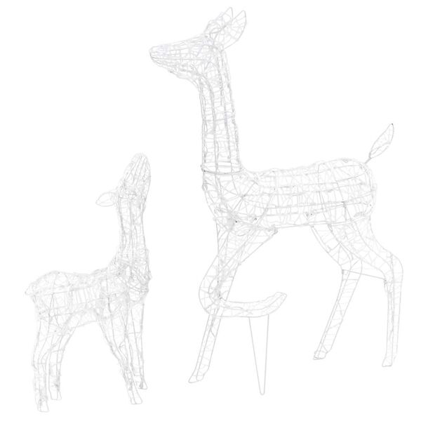 vidaXL Τάρανδοι Οικ. Ακρυλικός Χριστουγεννιάτικος 160 LED Ψυχρό Λευκό