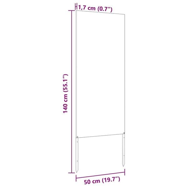 vidaXL Διακοσμητική Πλάκα Κήπου Άλλο Λευκό 50 x 140 cm