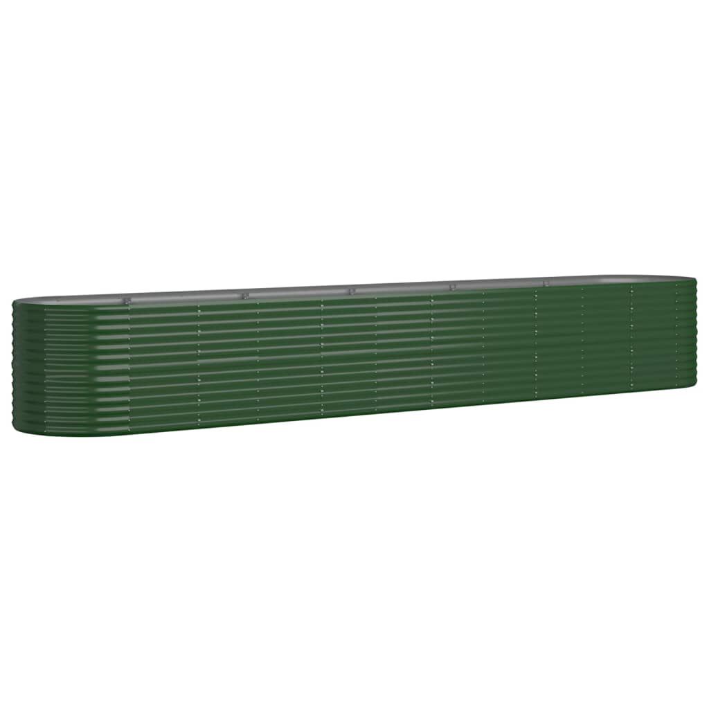 vidaXL Ζαρντινιέρα Πράσινη 440x80x68 εκ Ατσάλι με Ηλεκτρ. Βαφή Πούδρας