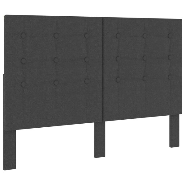 vidaXL Κρεβάτι Boxspring Σκούρο Γκρι 140 x 200 εκ. Υφασμάτινο