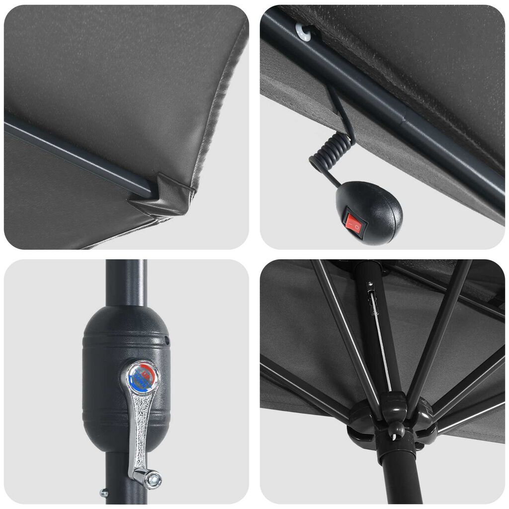 vidaXL Ομπρέλα Κήπου Ανθρακί 294 x 150 x 223 εκ ύφασμα
